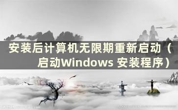 安装后计算机无限期重新启动（启动Windows 安装程序）